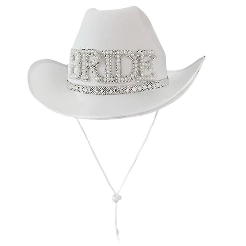 White Beaded Bride's Headdress Cowboy Hat