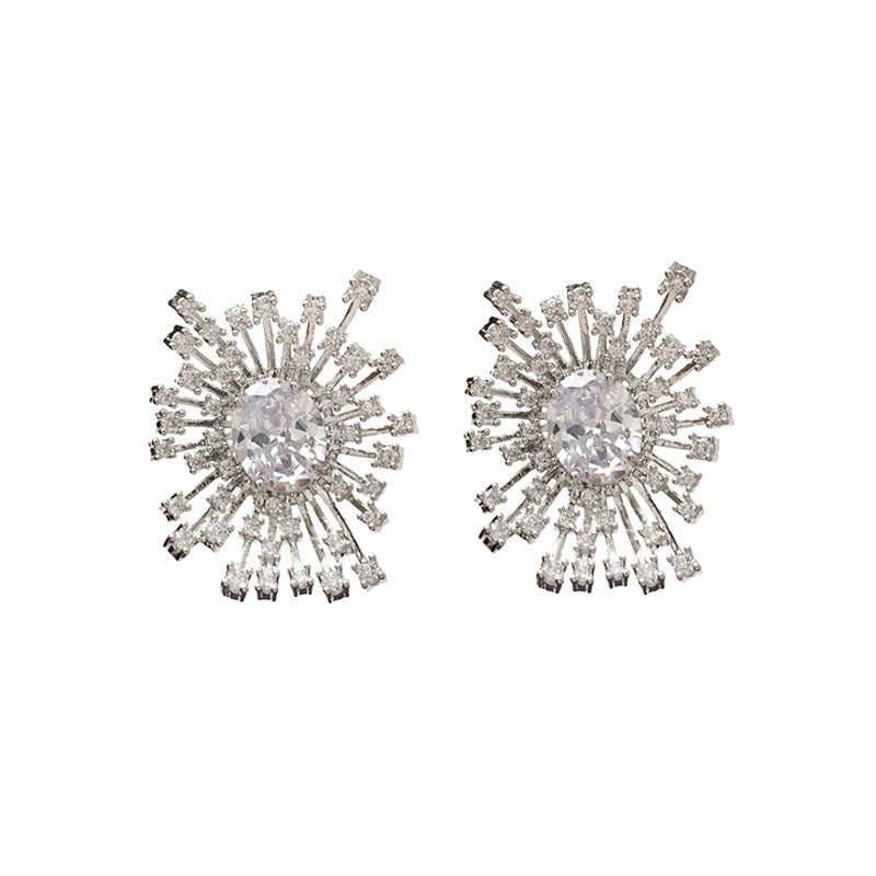 Sparkling Hollow Fireworks Zircon Earrings