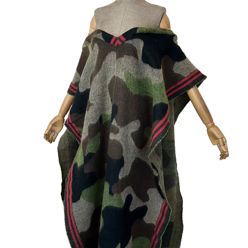 Stylish Army Green Camouflage Long Kaftan - WINI