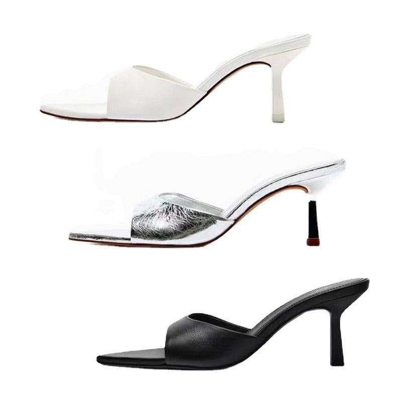 Pointed Open Toe Slim Heels Sandals