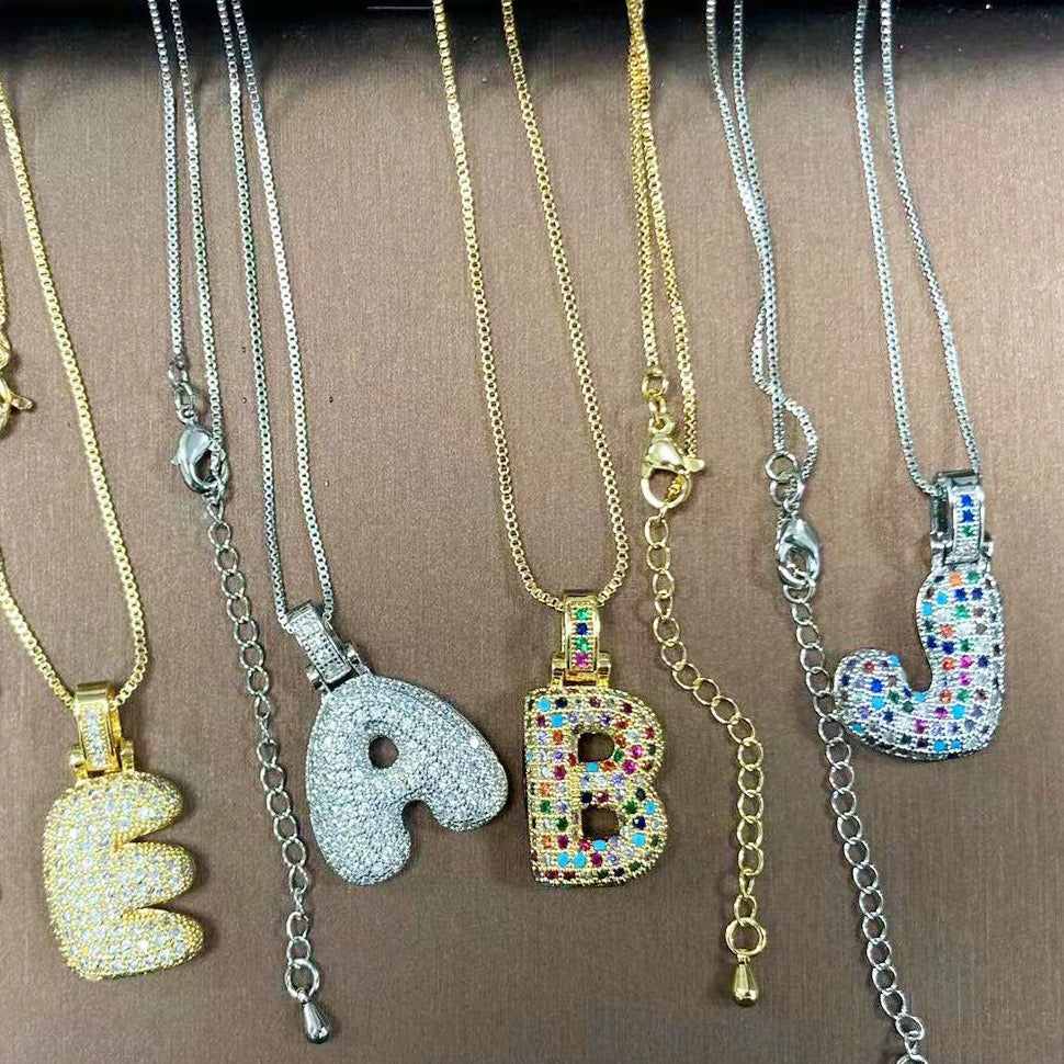 Alphabet Pendant Collarbone Chain Necklace