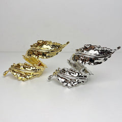 Retro Metal Leaf Spiral Open Bracelet