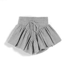 High Waist Drawstring A-Line Puff Shorts