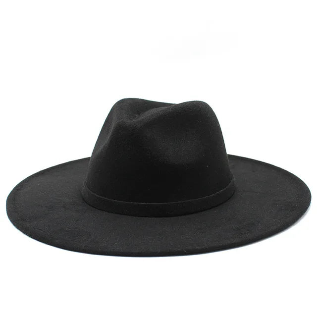 Wide Brim Felt Fedora Hat