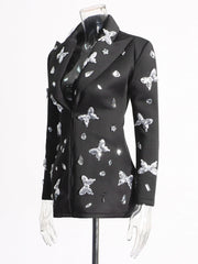 Waist Slimming Butterfly Sequin Blazer