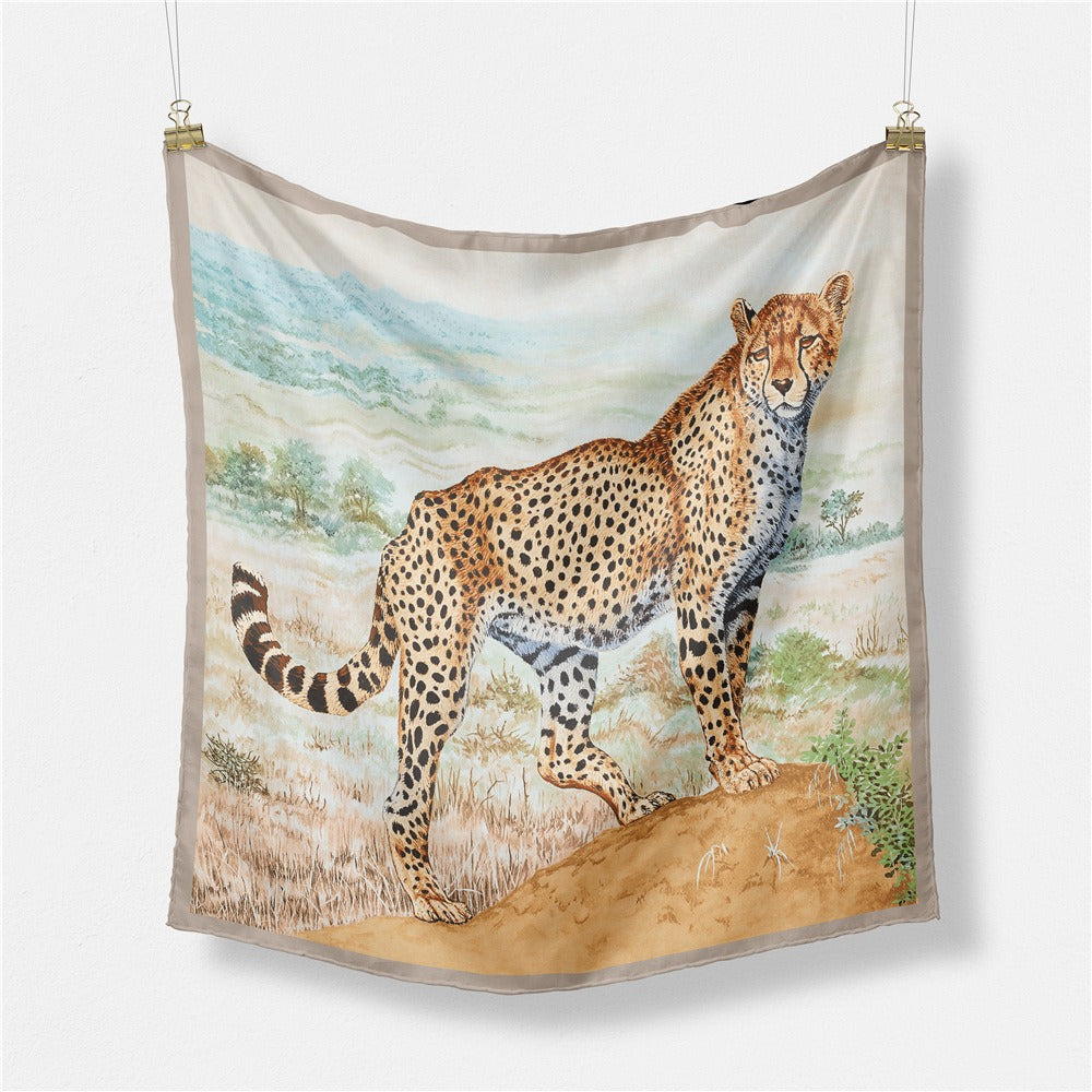 Grassland Leopard Square Scarf