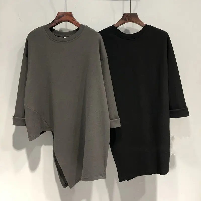 Unique Solid Long Sleeved Loose T-Shirt