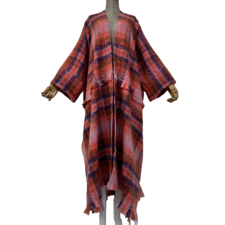 Cozy Plaid Maxi Winter Cardigan - WINI