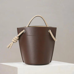 Simple Drawstring PU Bucket Bag