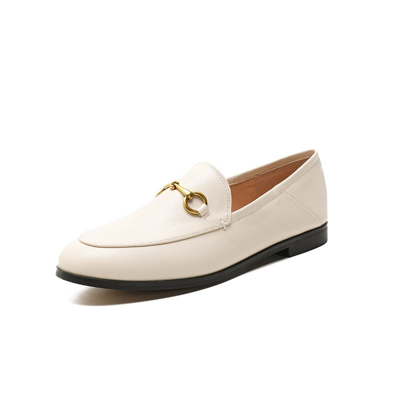 Horseshoe Buckles Loafers Flat Shoes