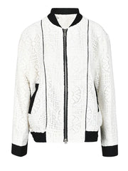 Stand Collar Hollow Out Jacket