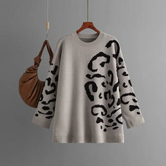 Jacquard Leopard Knitted Sweater