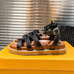 Open Toe Flat Platform Rome Sandals