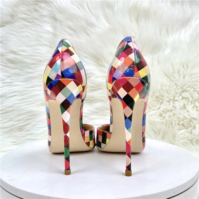 Multicolor Checker Print Stilettos