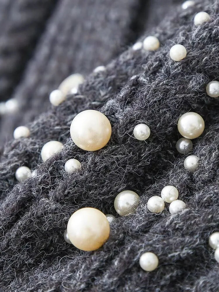 Pearl Embellished Knitted Cardigan