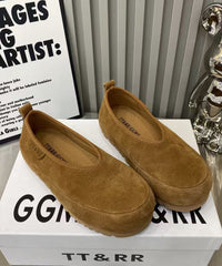 Comfortable Splicing Flat Shoes For Women Yellow Suede