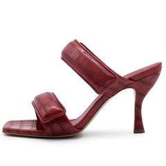 Stone Patterned Square Toe Heels