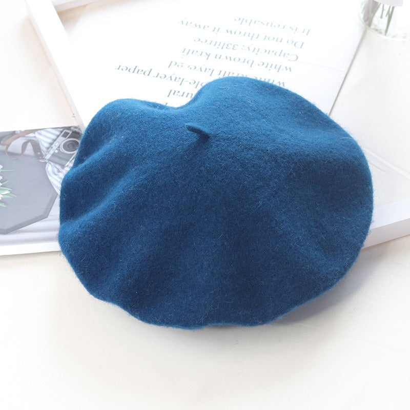 Round Top Knitted Wool Beret