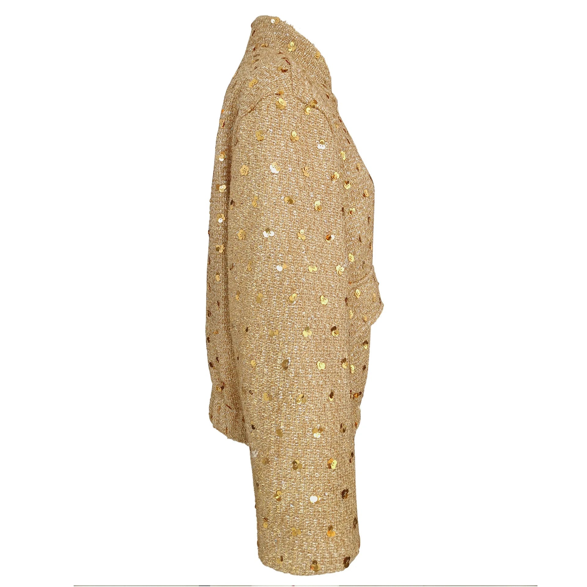 Glitter Sequins Stand Collar Jacket