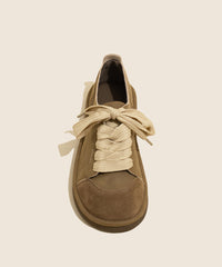 New Comfortable Camel Lace Up Flats Shoes