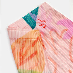 Soft Floral Pleated Mid-Calf Skirt