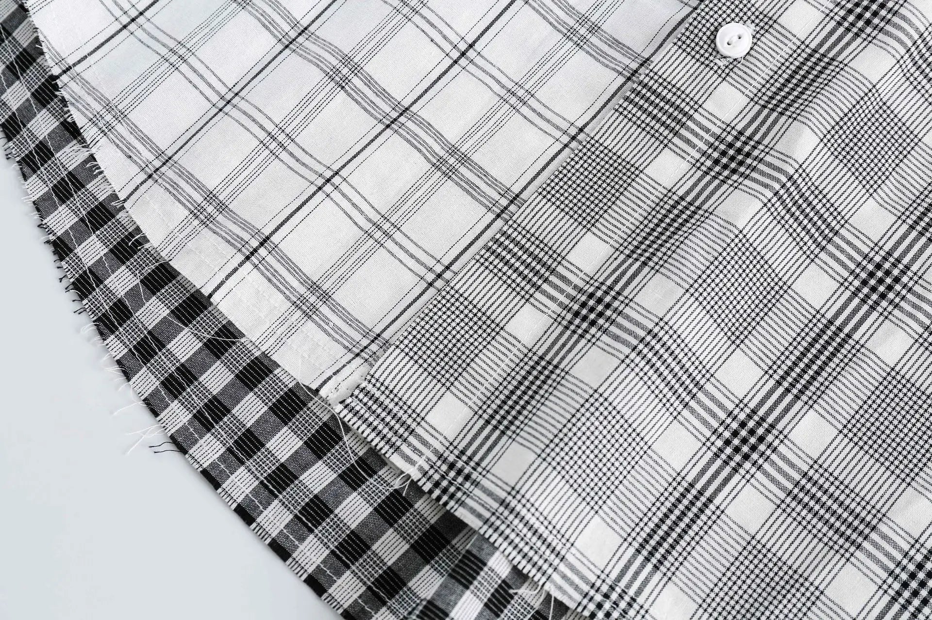 Checked Plaid Patchwork Shirt