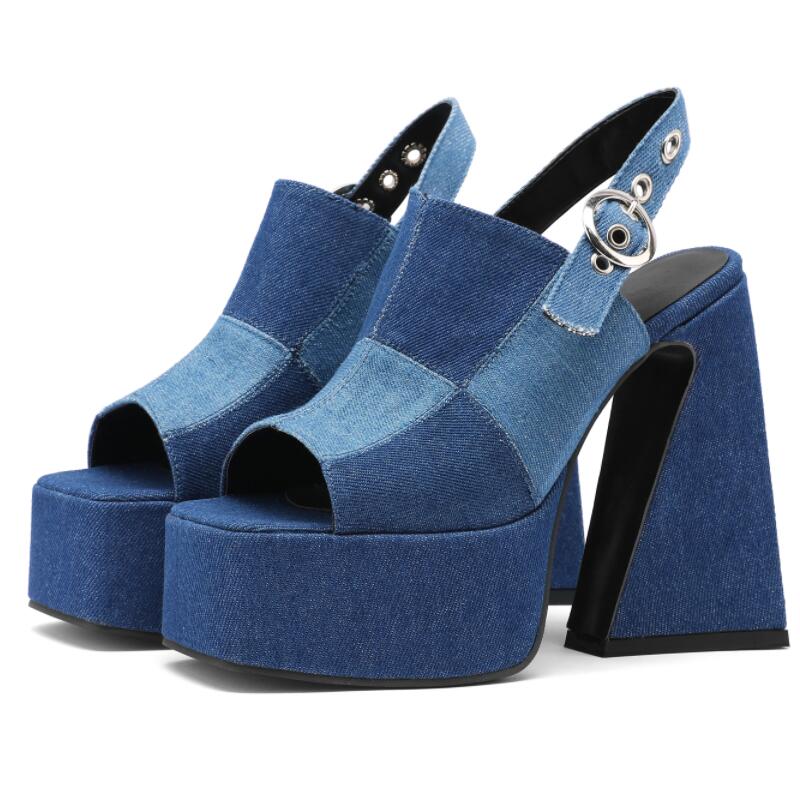 Splice Denim Sandals