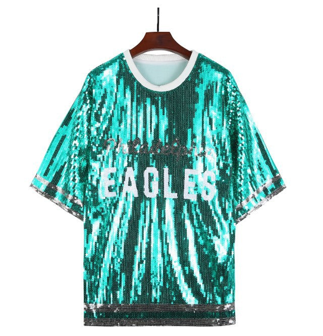 Cheerleader Jersey Sequin T-shirt