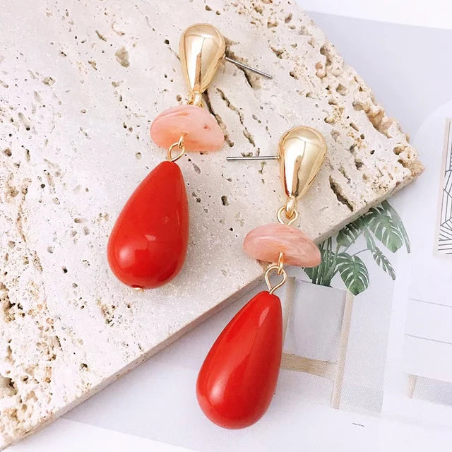 Colorful Enamel Water Drop Earrings