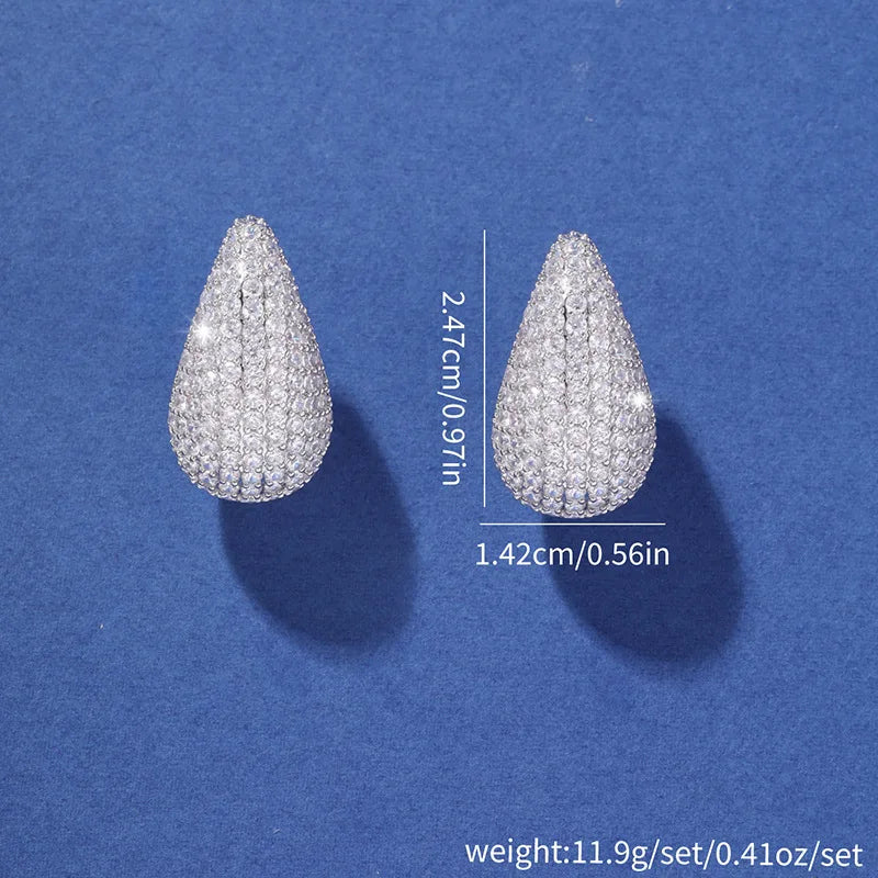 Chunky Zircon Teardrop Stud Earrings