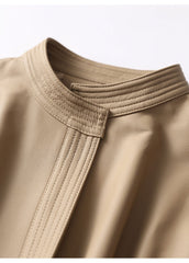 Waist Cinched Leather Sleeveless Coat