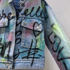 Graffiti on Denim Short Jacket