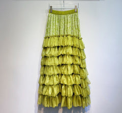 Tiered Ruffles Midi Skirt