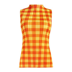 Pleated Orange Plaid 3-Piece Set