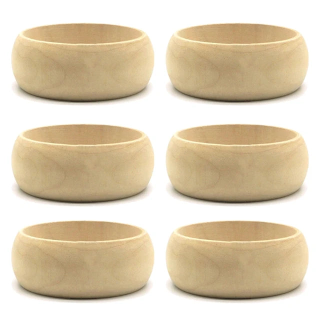 6 Pieces Blank Wood DIY Painting Bangle Bracelets