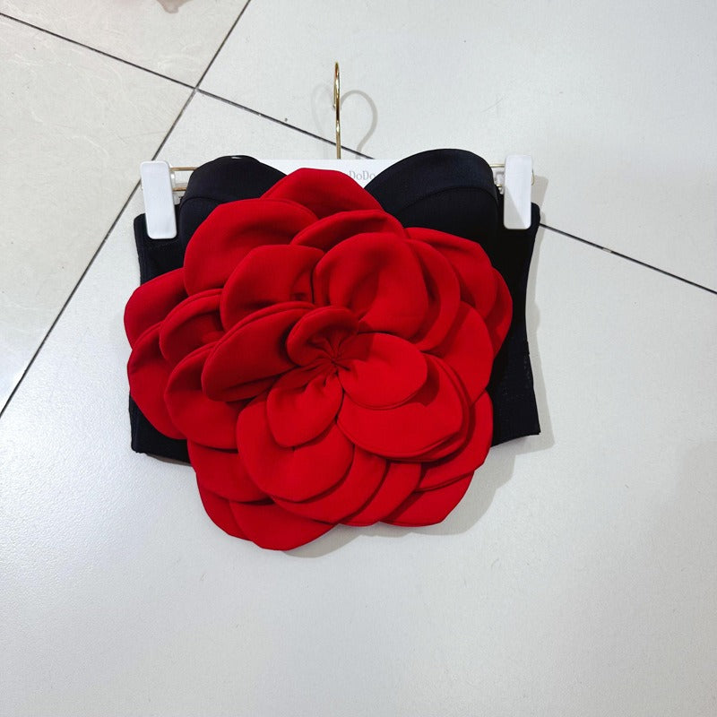 Big Red 3D Flower Corset