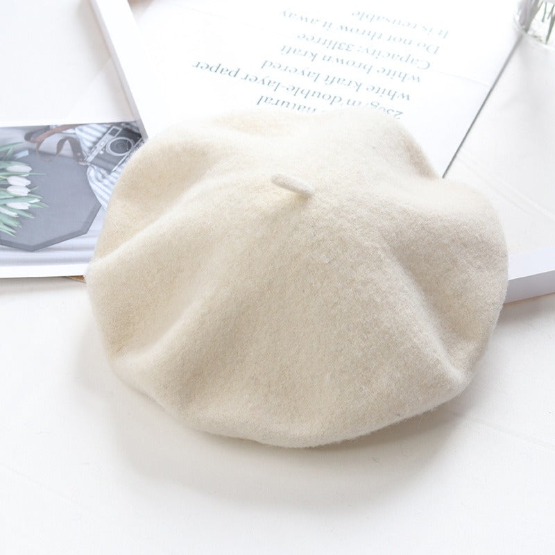 Round Top Knitted Wool Beret