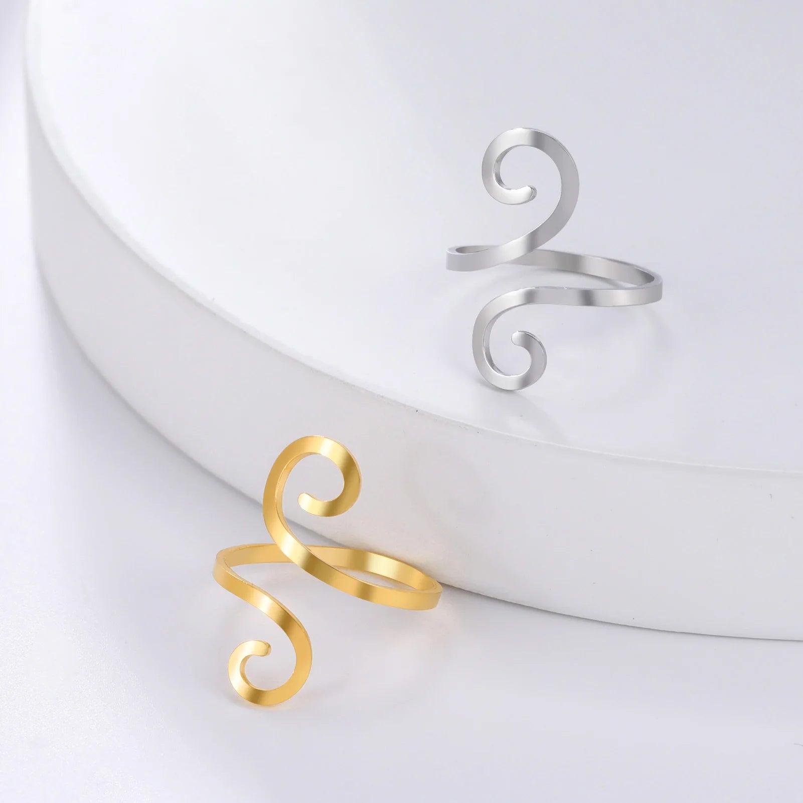 Double Spiral Adjustable Ring