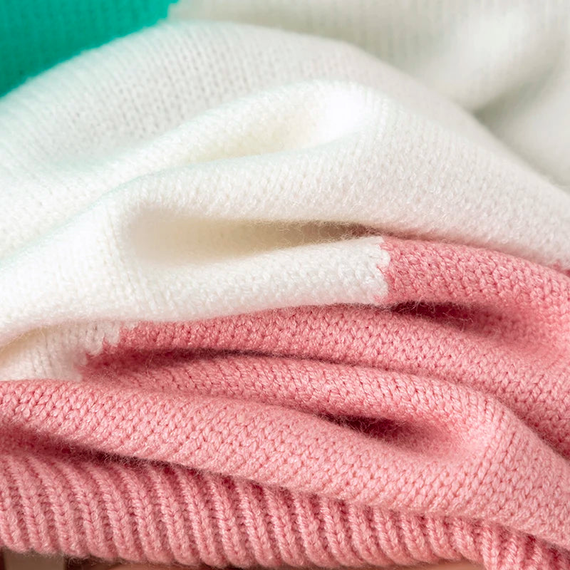 Multicolor Diagonal Stripes Knit Sweater