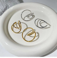 Creative Cursive Gold Plated Earring Ear Clips