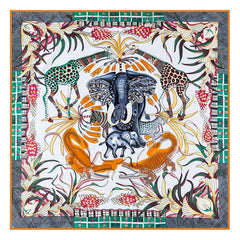 Animal Kingdom Print Twill Silk Square Scarf