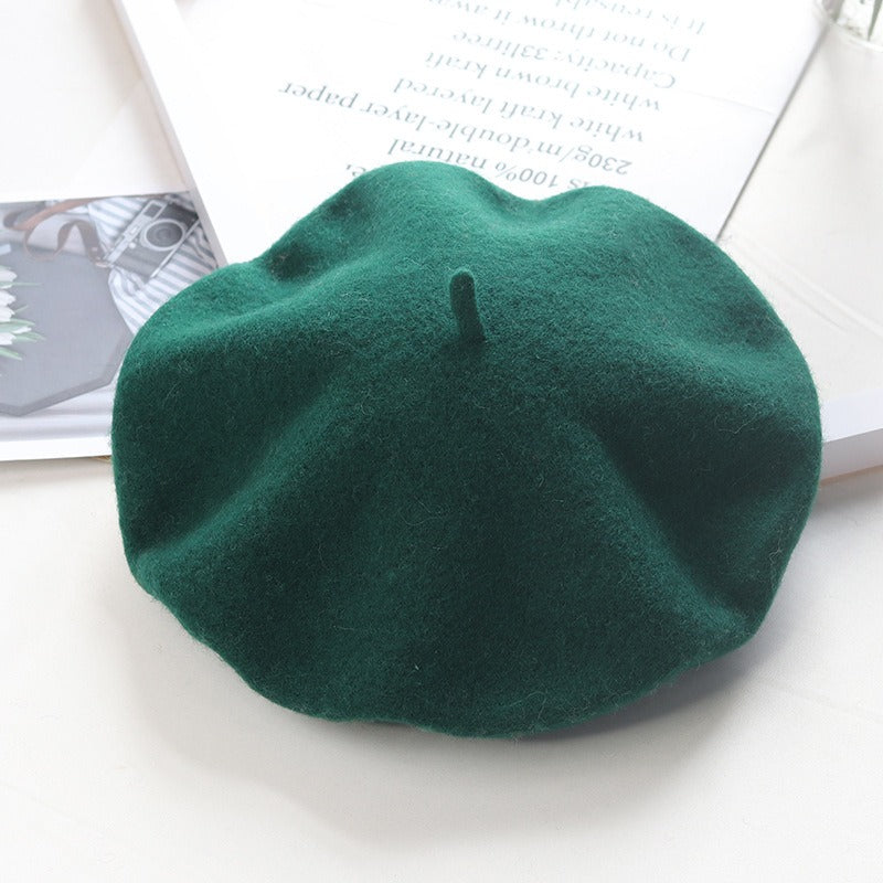 Round Top Knitted Wool Beret