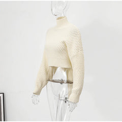 Honeycomb Knit Cropped Sweater