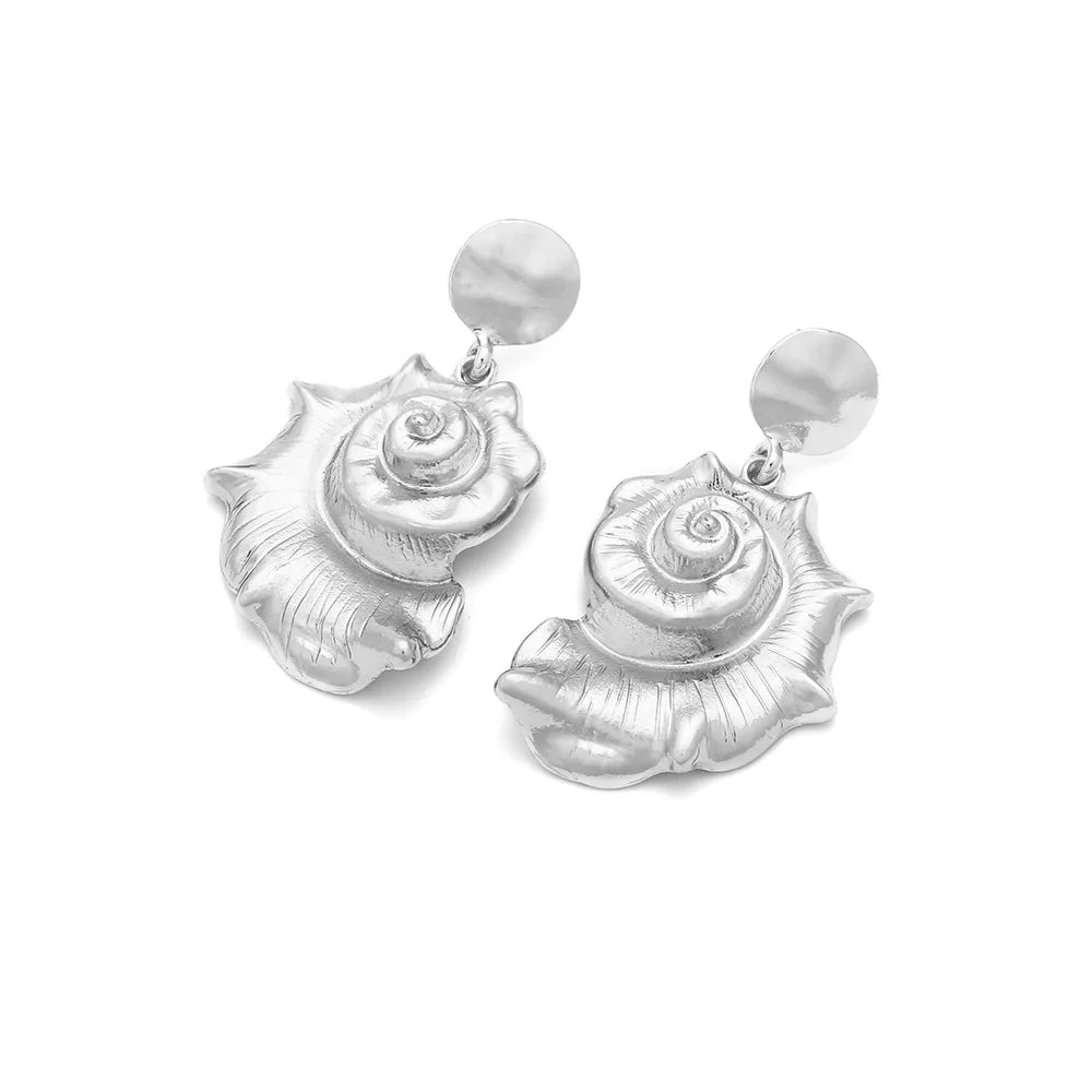 Alloy Conch Pendant Earrings