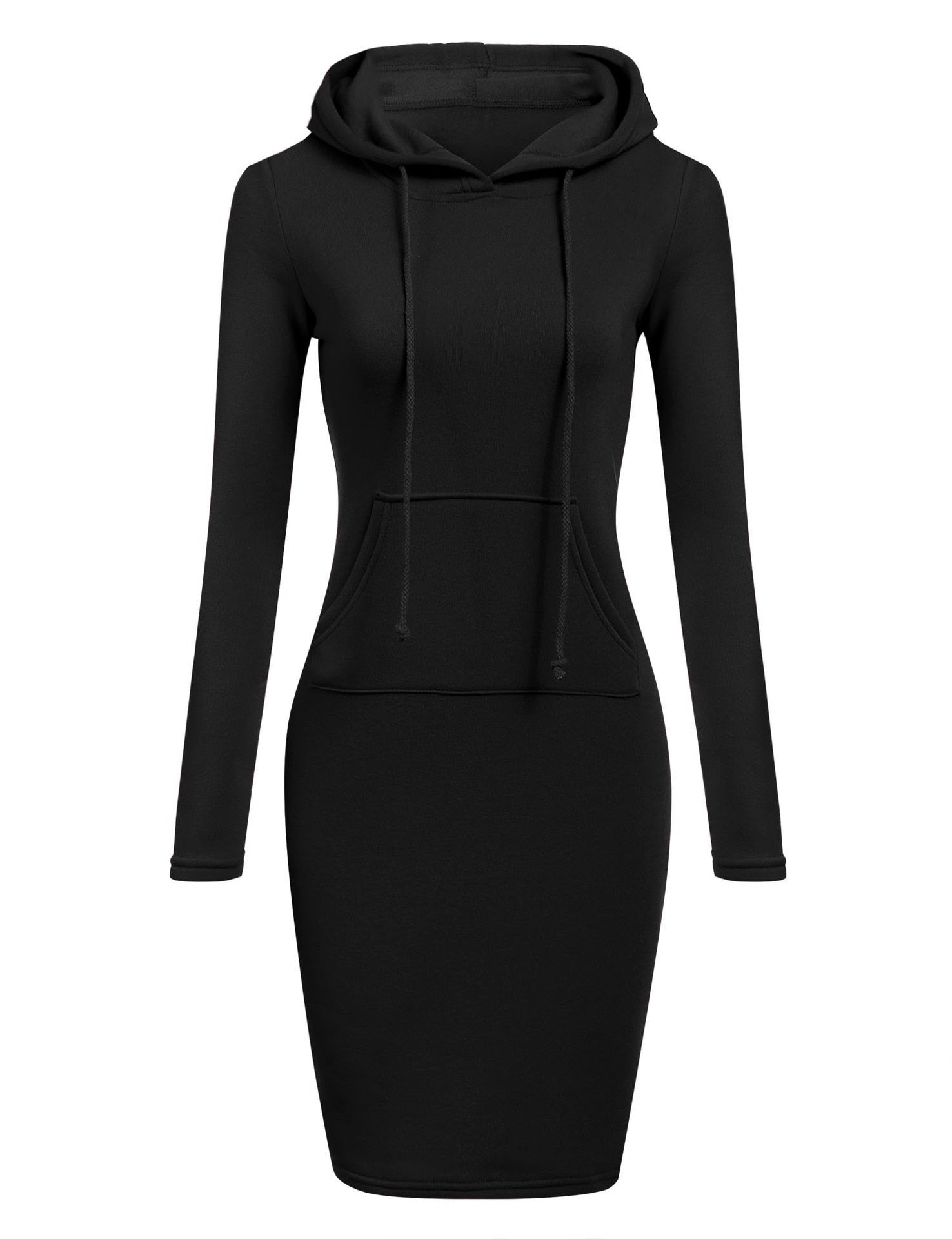 Kangaroo Pocket Hooded Midi Dress