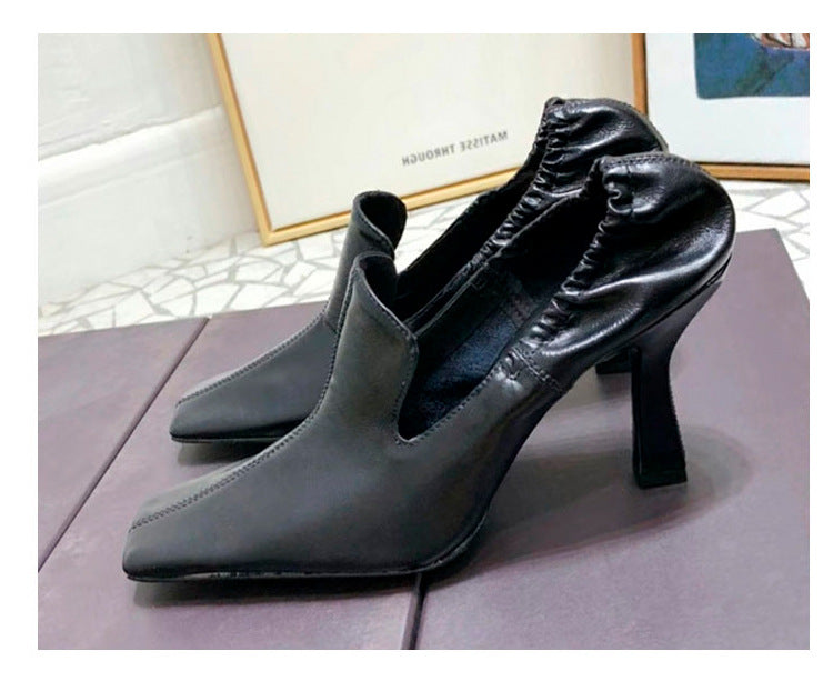 Retro Square Toe Stiletto Shoes