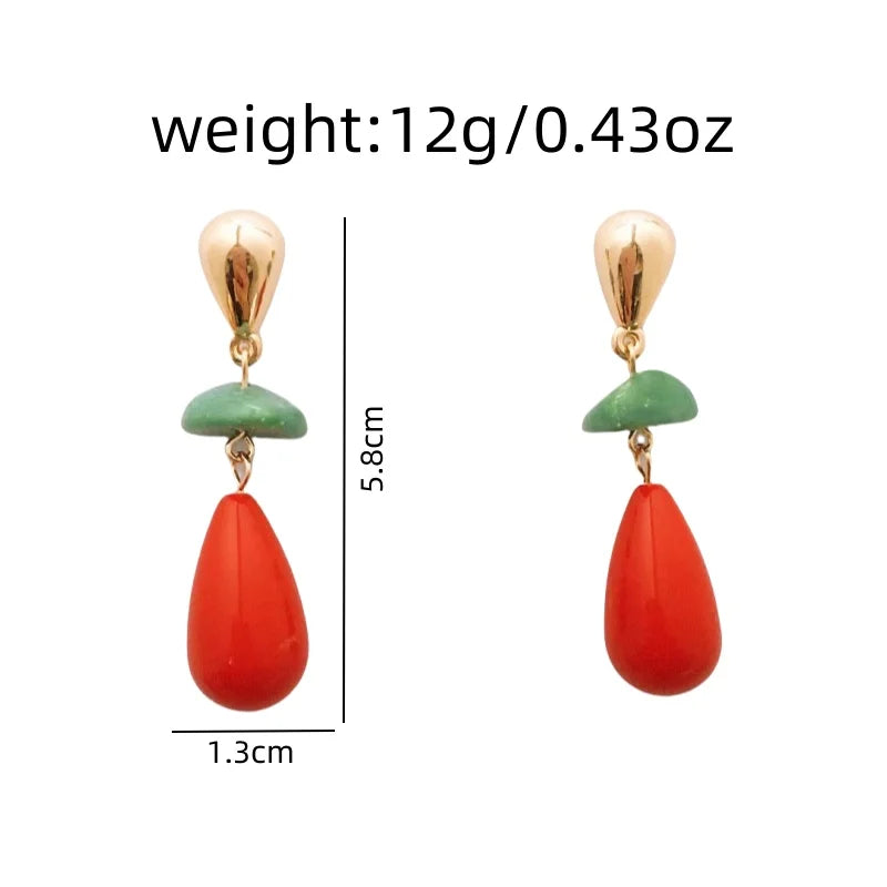 Colorful Enamel Water Drop Earrings