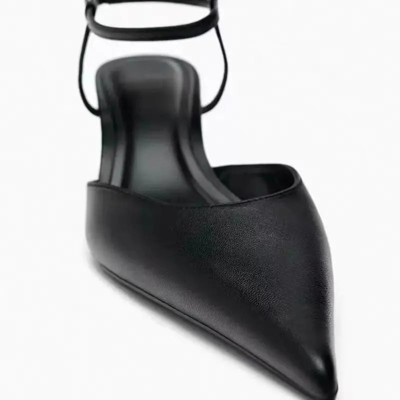 Slope Heel Buckle Strap Sandals