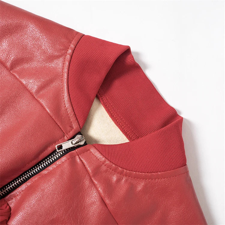 Spliced Faux Leather Midriff Top
