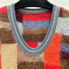 Plaid U-Neck Sleeveless Knit Dress